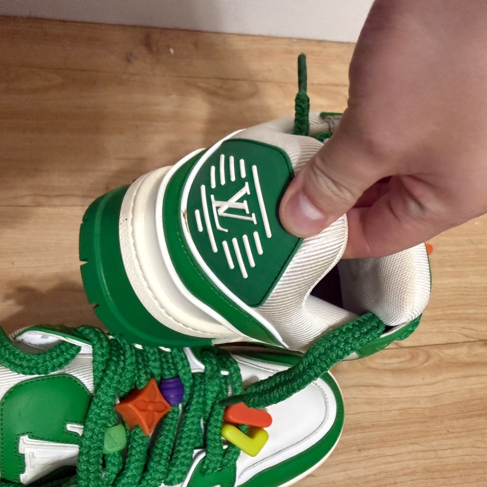 Louis Vuitton Green and White Athletic Sneakers